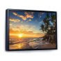 Paradise Tropical Island Beach with Palms  Art Canvas