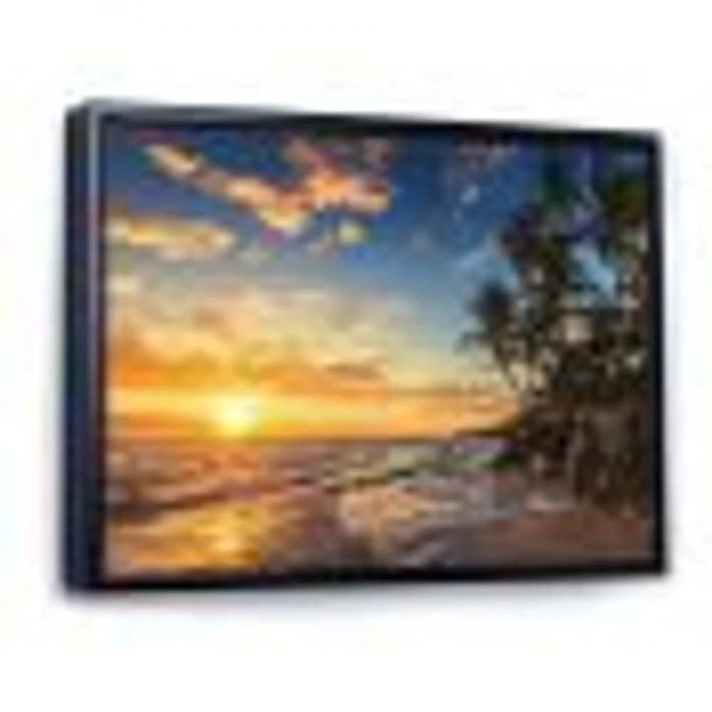 Paradise Tropical Island Beach with Palms  Art Canvas