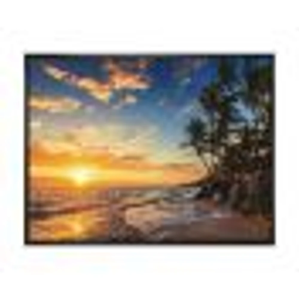 Paradise Tropical Island Beach with Palms  Art Canvas