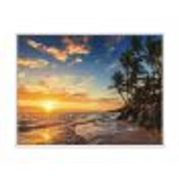 Paradise Tropical Island Beach with Palms  Art Canvas