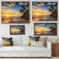 Paradise Tropical Island Beach with Palms  Art Canvas