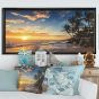 Paradise Tropical Island Beach with Palms  Art Canvas