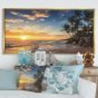 Paradise Tropical Island Beach with Palms  Art Canvas