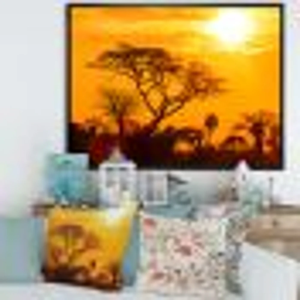 Orange Glow of African Sunset  Wall Art