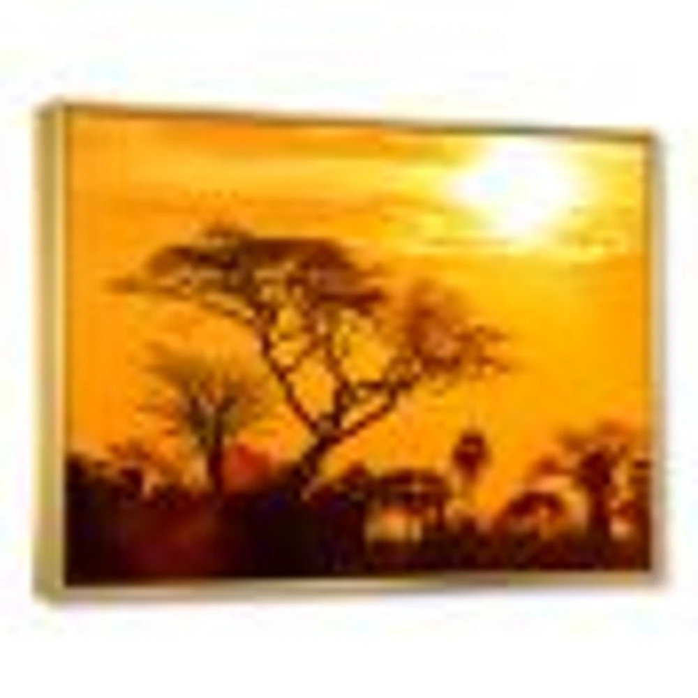 Orange Glow of African Sunset  Wall Art