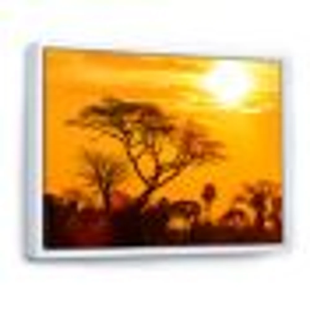 Orange Glow of African Sunset  Wall Art