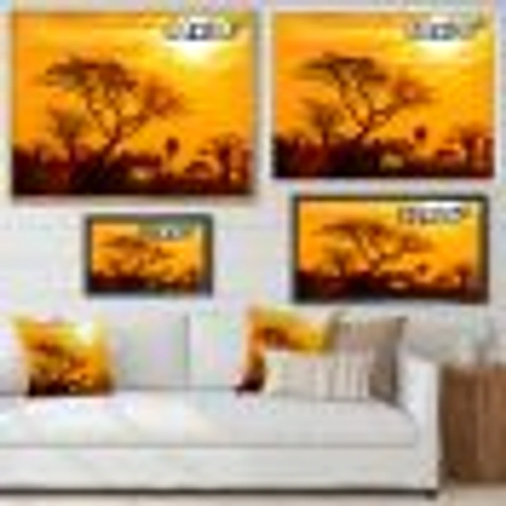 Orange Glow of African Sunset  Wall Art