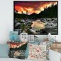 Rocky Mountain River at Sunset  Wall Art