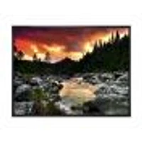 Toile « Rocky Mountain River at Sunset »