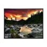 Rocky Mountain River at Sunset  Wall Art