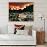 Rocky Mountain River at Sunset  Wall Art