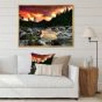 Toile « Rocky Mountain River at Sunset »