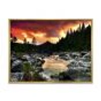 Rocky Mountain River at Sunset  Wall Art