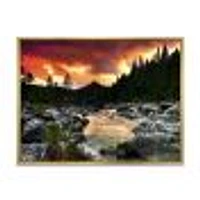 Toile « Rocky Mountain River at Sunset »