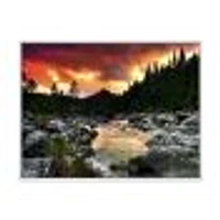 Toile « Rocky Mountain River at Sunset »