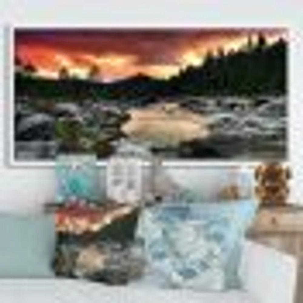 Rocky Mountain River at Sunset  Wall Art