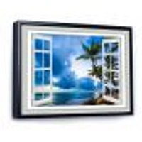 Window Open to Cloudy Blue Sky  Wall Art