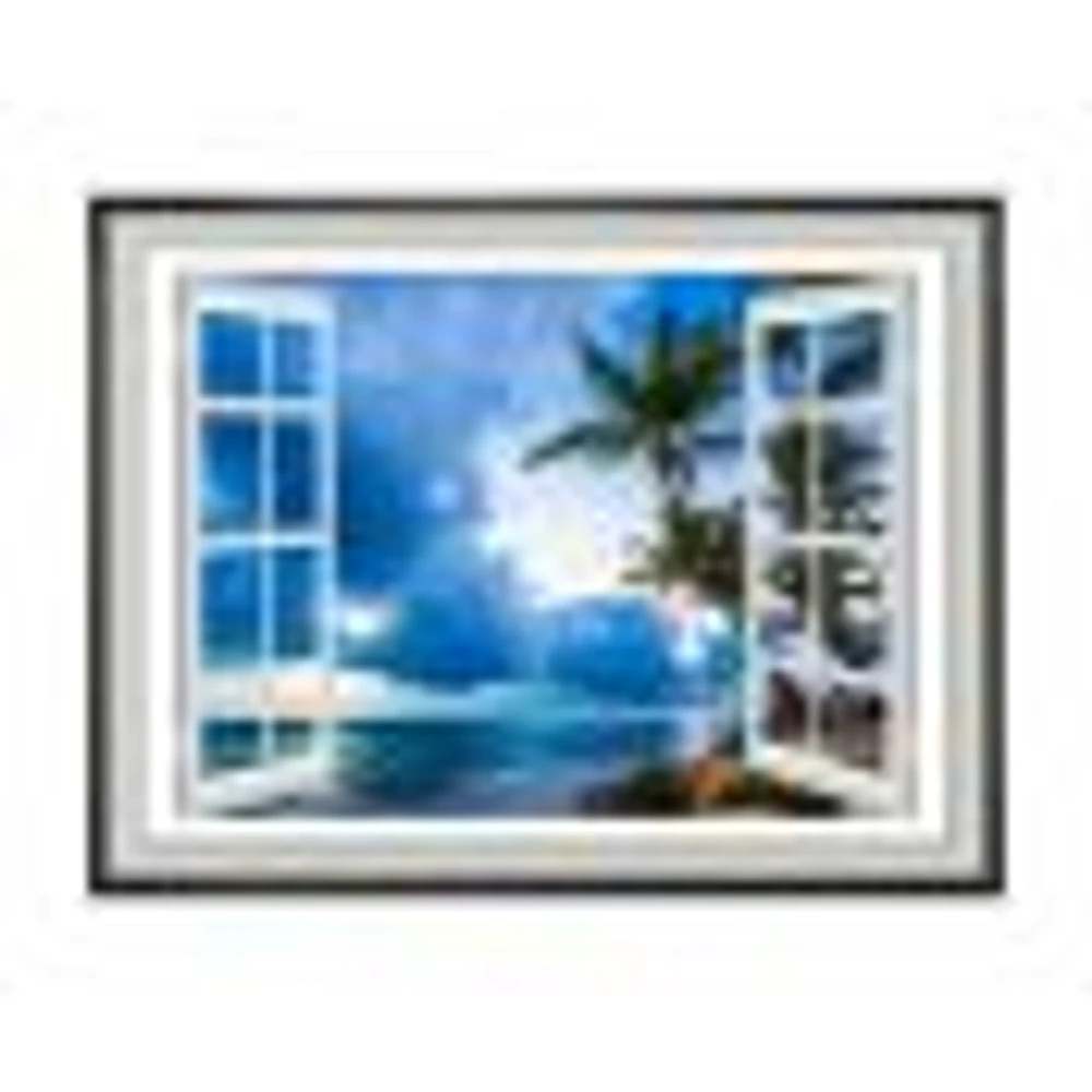 Window Open to Cloudy Blue Sky  Wall Art