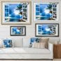 Window Open to Cloudy Blue Sky  Wall Art