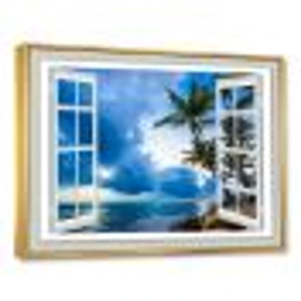 Toile « Window Open to Cloudy Blue Sky