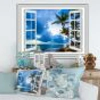 Window Open to Cloudy Blue Sky  Wall Art