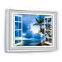 Window Open to Cloudy Blue Sky  Wall Art