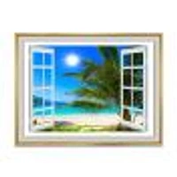 Toile  « Window Open to Beach with Palm »