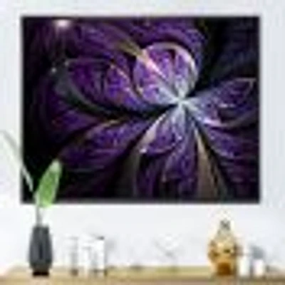 Glittering Purple Fractal Flower  Canvas Art Print