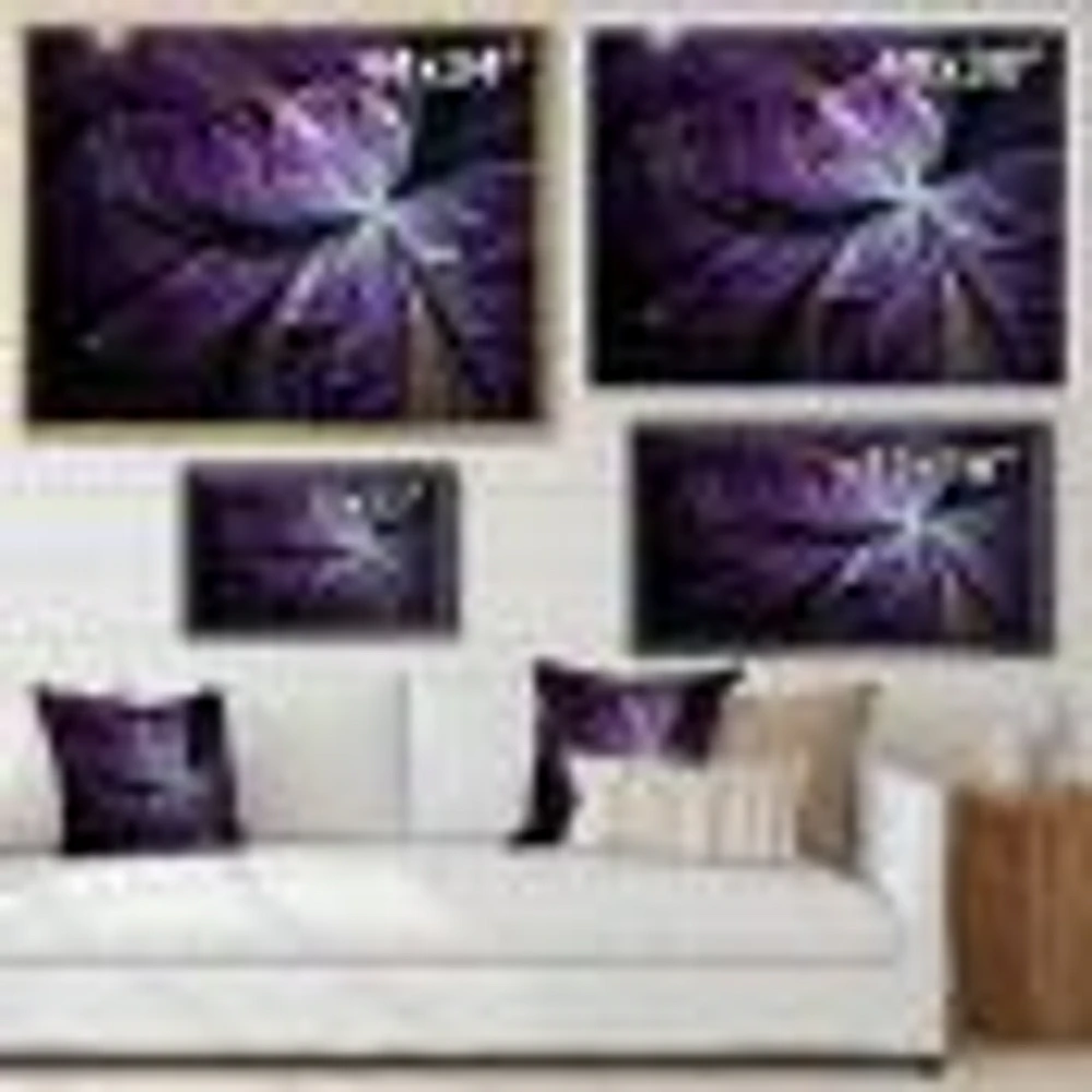 Glittering Purple Fractal Flower  Canvas Art Print