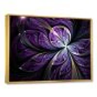 Glittering Purple Fractal Flower  Canvas Art Print