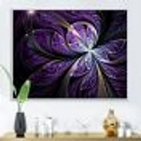 Glittering Purple Fractal Flower  Canvas Art Print