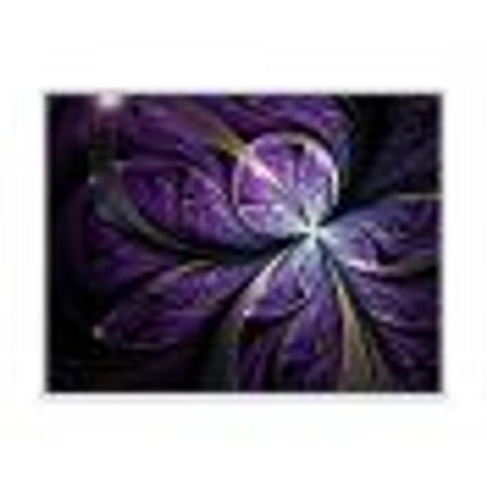 Glittering Purple Fractal Flower  Canvas Art Print