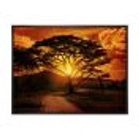 African Sunset with Lonely Tree  Wall Art