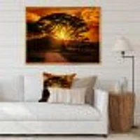 African Sunset with Lonely Tree  Wall Art