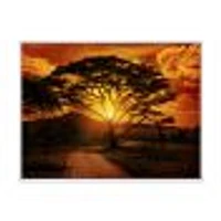 African Sunset with Lonely Tree  Wall Art