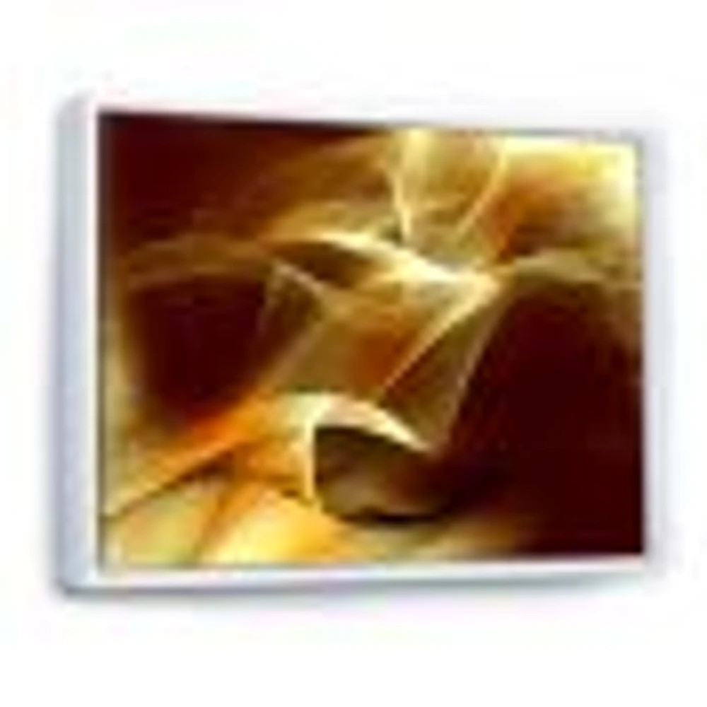 Light Yellow Abstract Fractal Design  Canvas Art