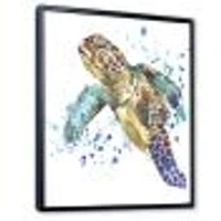 Blue Sea Turtle  Canvas Art Print