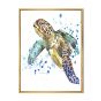 Blue Sea Turtle  Canvas Art Print