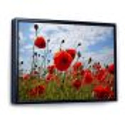 Toile  « Bright Red Poppy Flowers Photo »