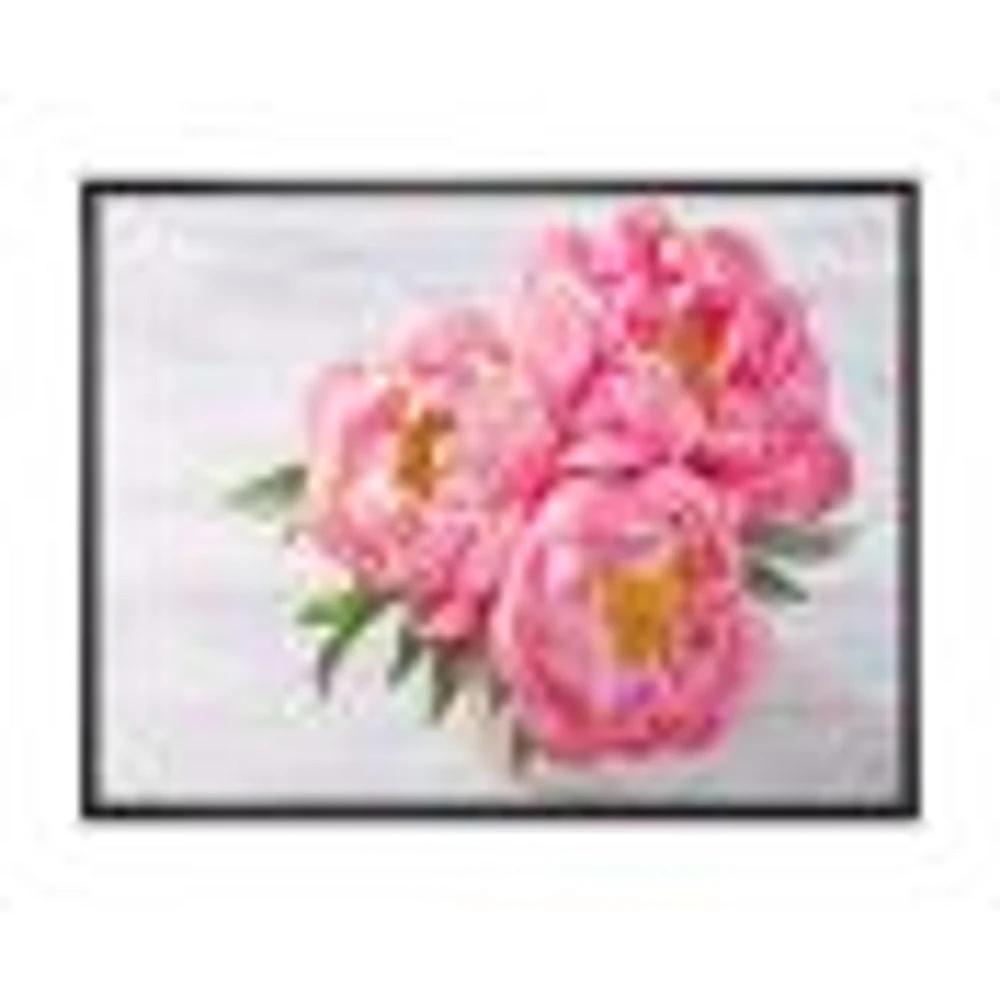 Bunch of Peony Flowers Vase  Wall Art