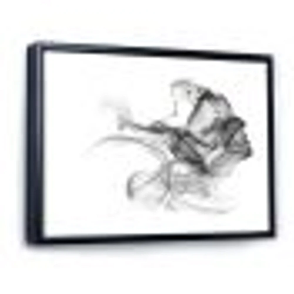 Woman and Smoke Double Exposure  Canvas Wall Art