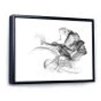 Woman and Smoke Double Exposure  Canvas Wall Art