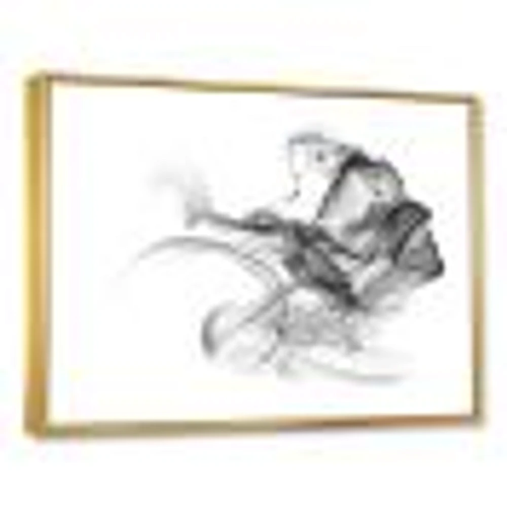 Woman and Smoke Double Exposure  Canvas Wall Art