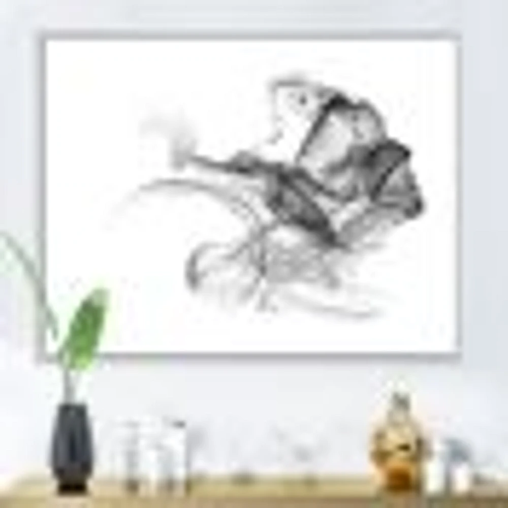 Woman and Smoke Double Exposure  Canvas Wall Art