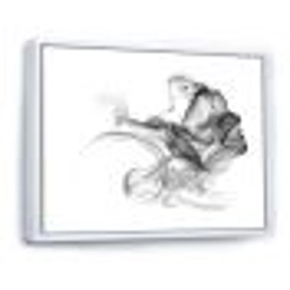 Woman and Smoke Double Exposure  Canvas Wall Art