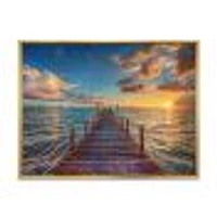 Toile « Brilliant Sunrise over Sea Pier