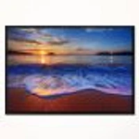 Blue Waves on Sandy Beach Wall Art