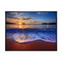 Blue Waves on Sandy Beach Wall Art