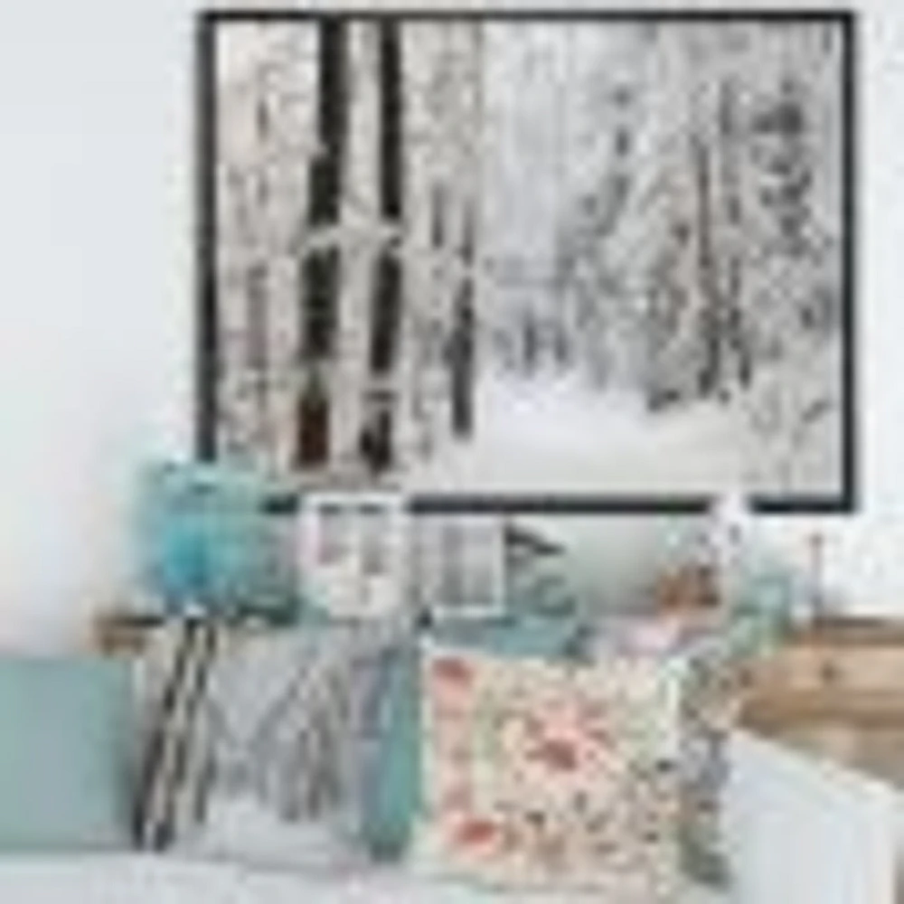 Dense Winter Forest and Lane  Wall Art