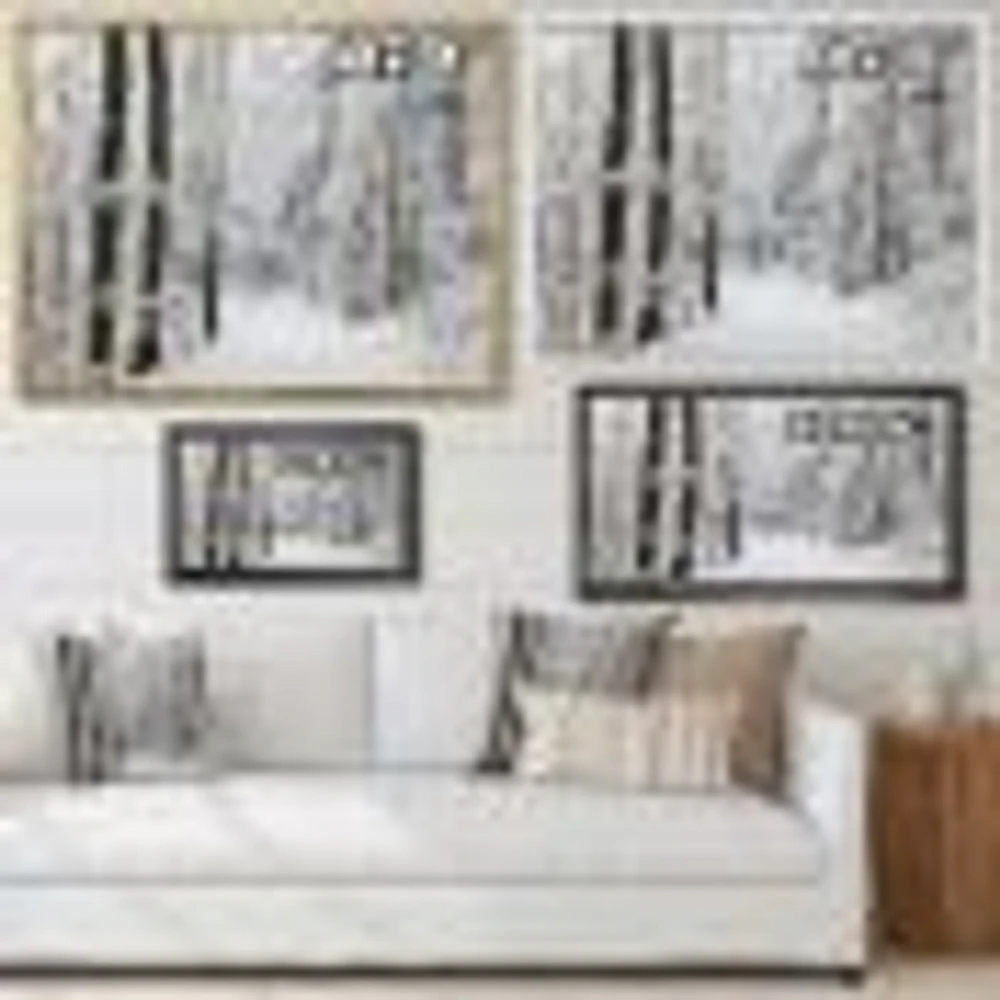 Dense Winter Forest and Lane  Wall Art